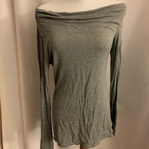 Off the shoulder grey top